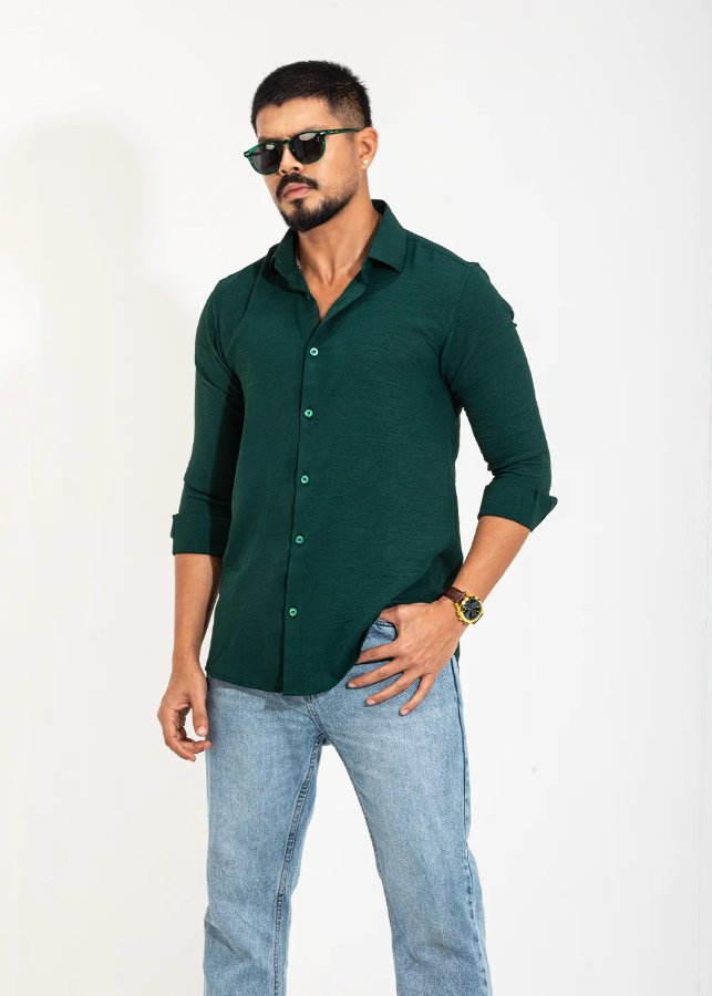 Sea Green Men's Full-Sleeve Shirt