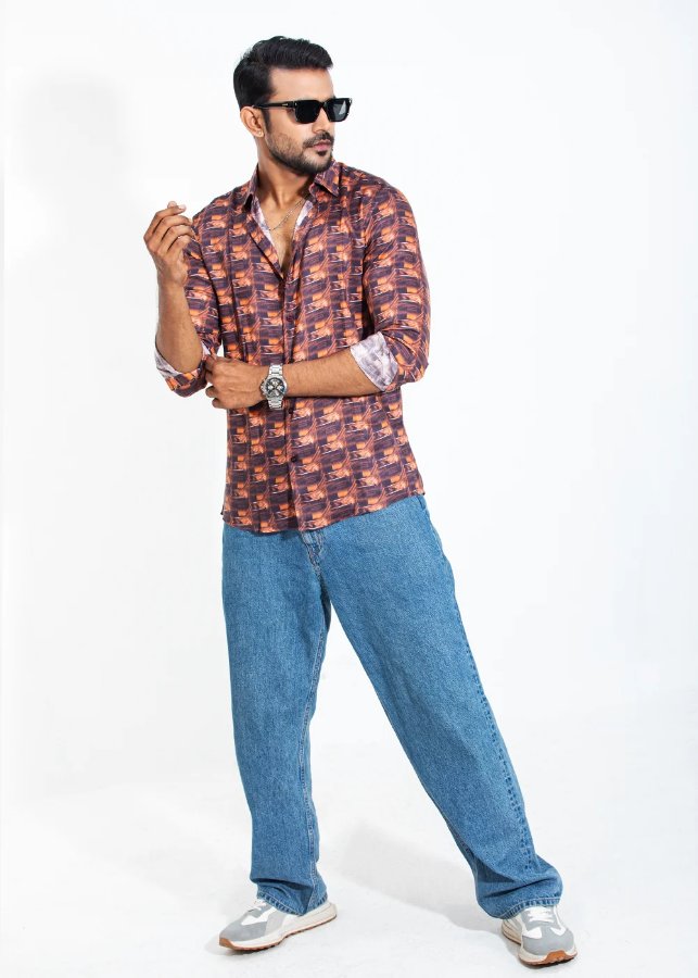 PREMIUM Rust Mirage Men's Full-Sleeve Shirt